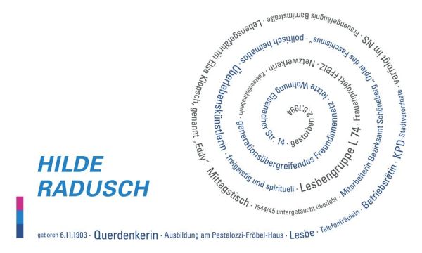 Hilde Radusch Gedenkort Spirale Lebensstationen